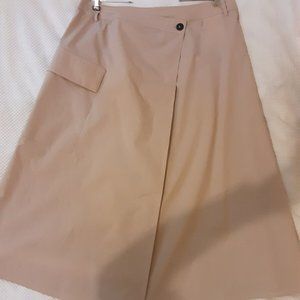 Woolrich Womens Beige Cotton Wrap Midi Skirt with side pocket